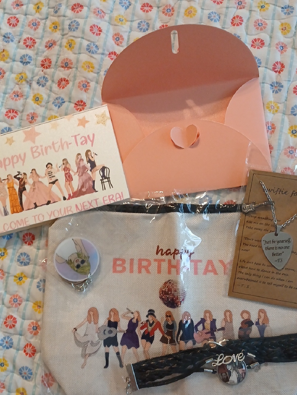 Taylor Swift Eras  Tour Birthday Themed Canvas Pouch with Acessories